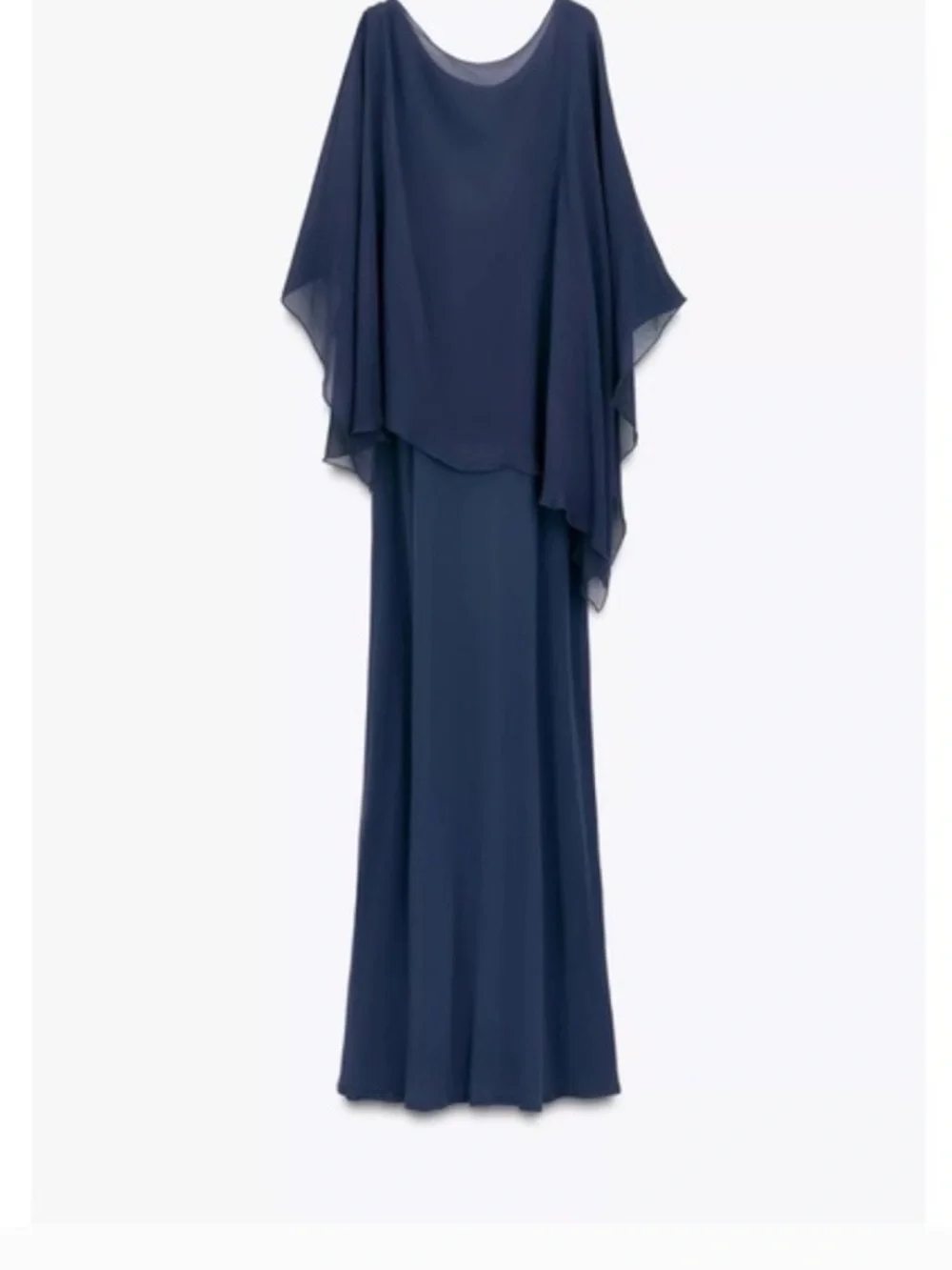 Zara Navy Blue Layered Maxi Dress - Picture 2 of 3
